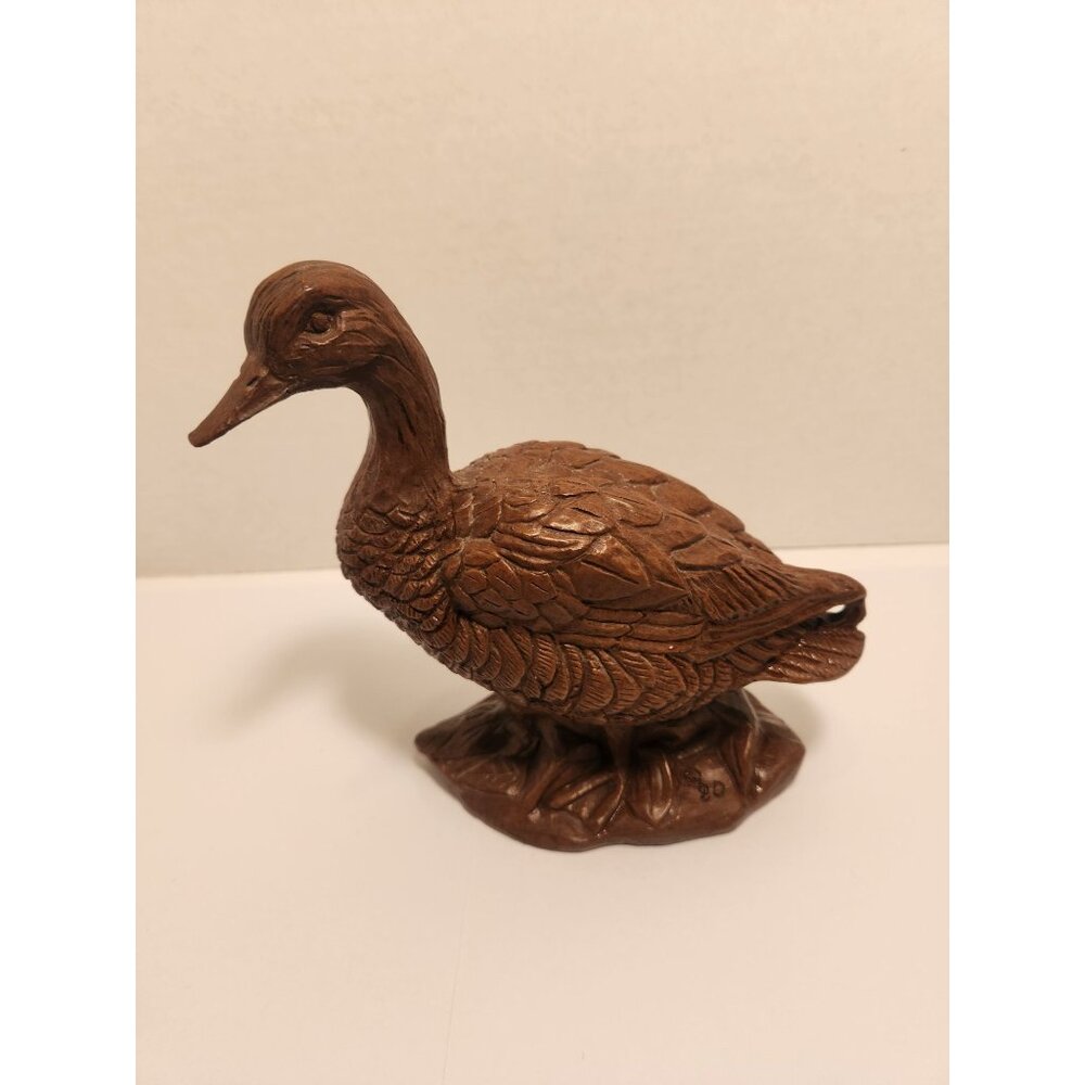 Red Mill Pecan Shell Duck Figurine Hand Crafted Folk Art Rustic Decor